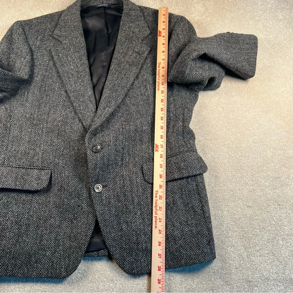 Harris Tweed Blazer Wool Nordstrom Houndstooth 2 Button‎ 42S *see measurements